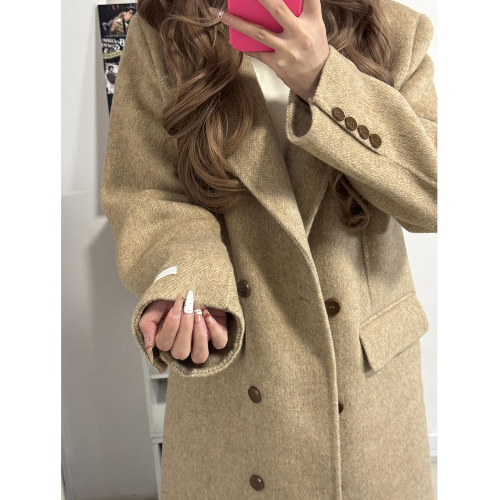 Manteau de laine de style coréen élégant pour femmes