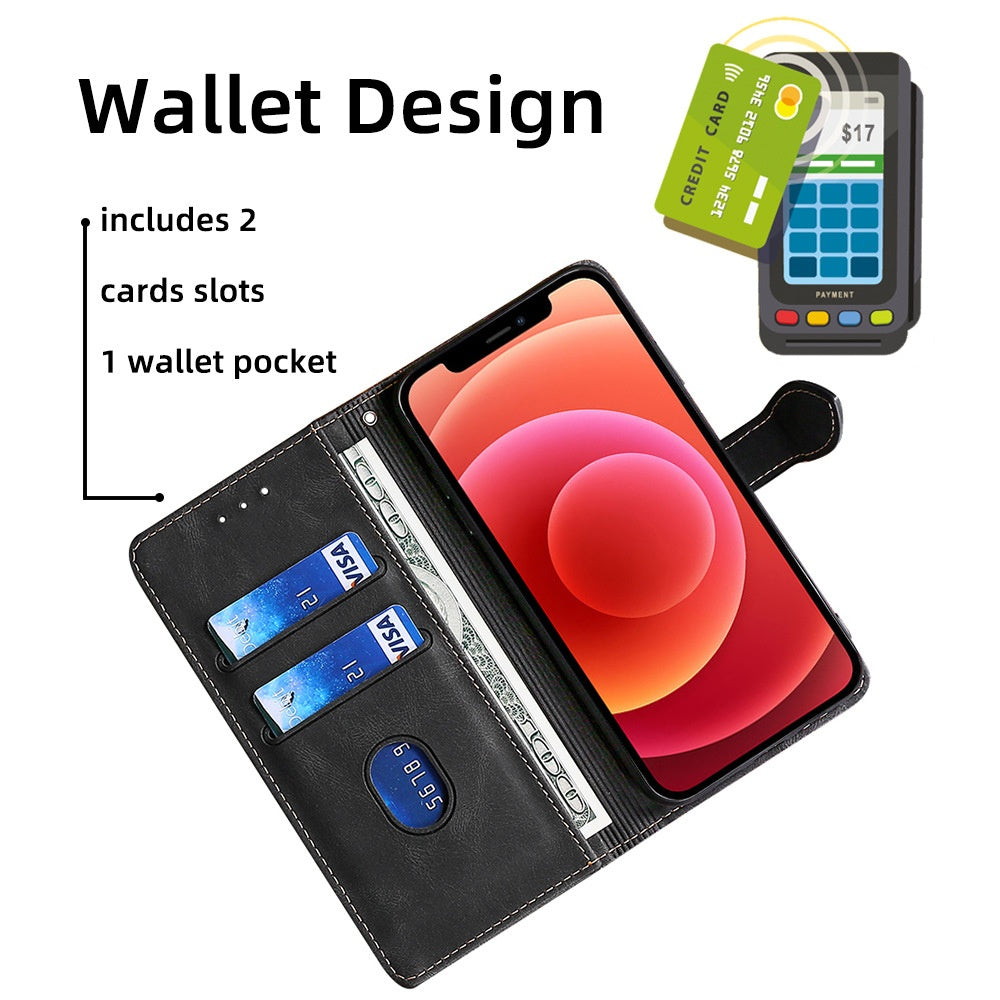 Boîte de carte en cuir Étui de téléphone à étrier