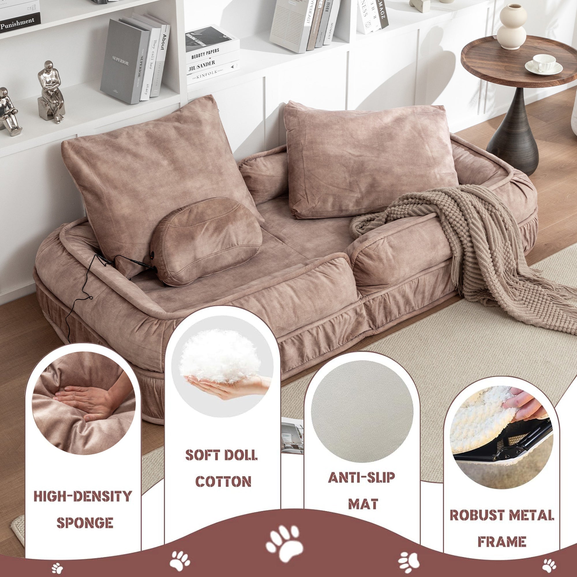 Lit de chien humain rembourré pour adultes et animaux de compagnie