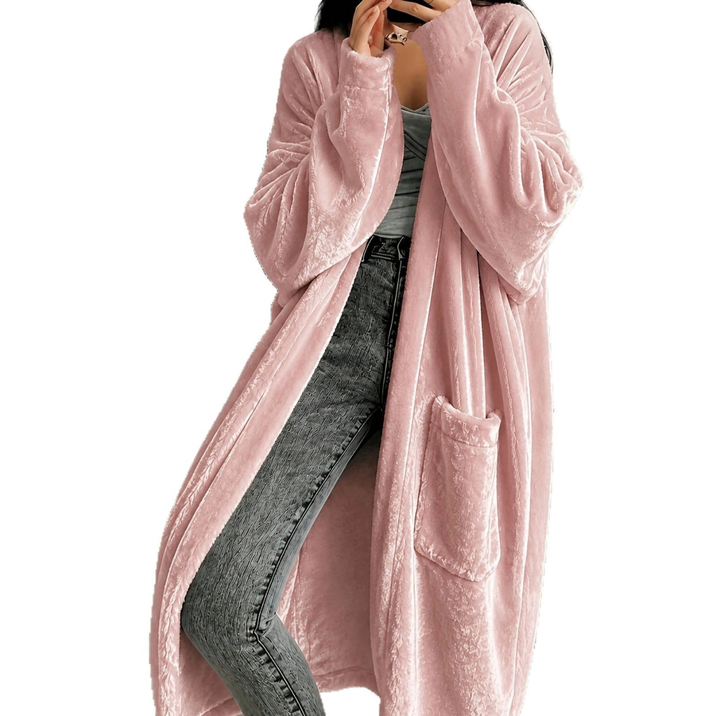 Annou Arrivée Automne & Hiver Velvet Femme Manches longues Mode Casual Cape Coat