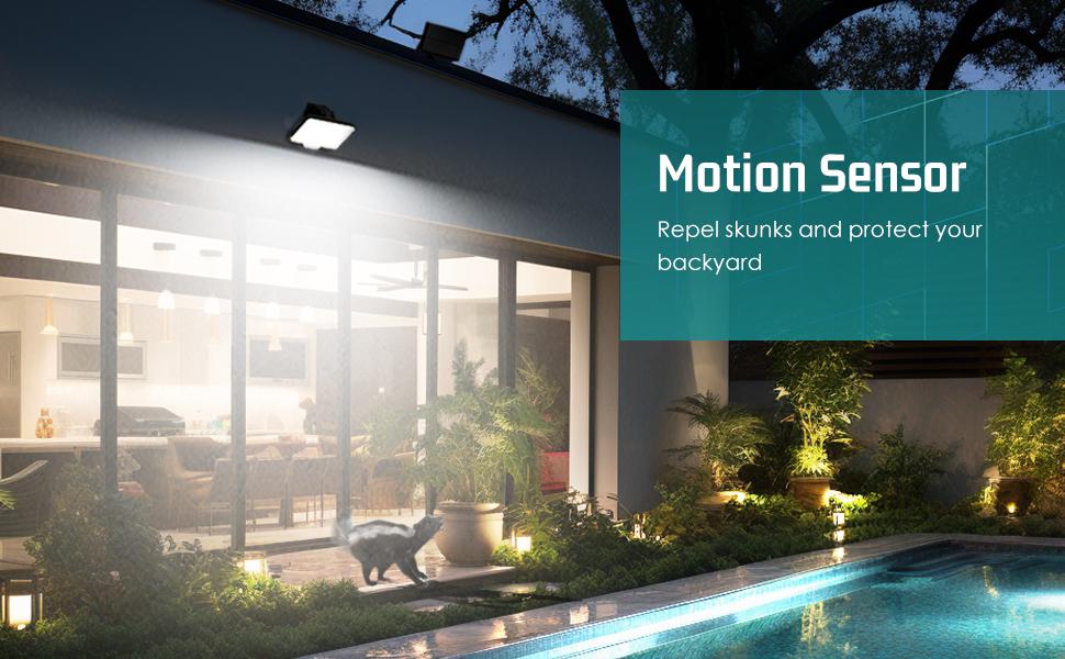 2-Pack Capteur de mouvement solaire Projecteurs extérieurs 2600 Lumens