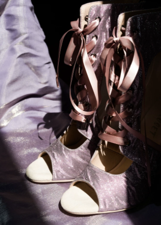Purple Flowing Light Mesh Jazz Danse Poisson Talons hauts