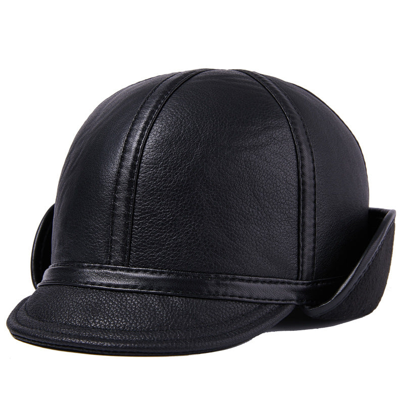 Chapeau d'hiver en cuir casual pour hommes