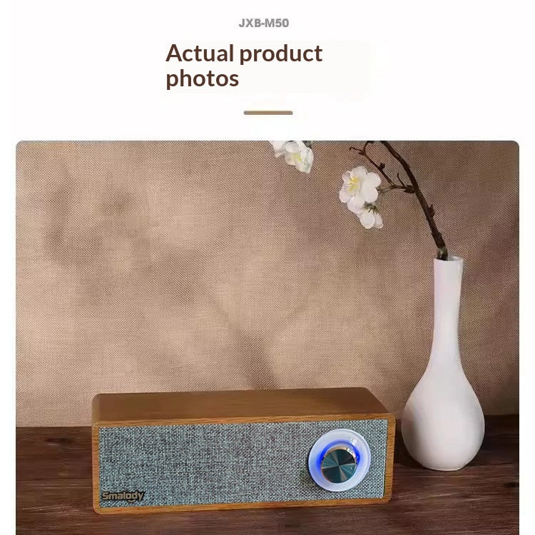 Haut-parleur Bluetooth sans fil bi-tweeter en bois rétro