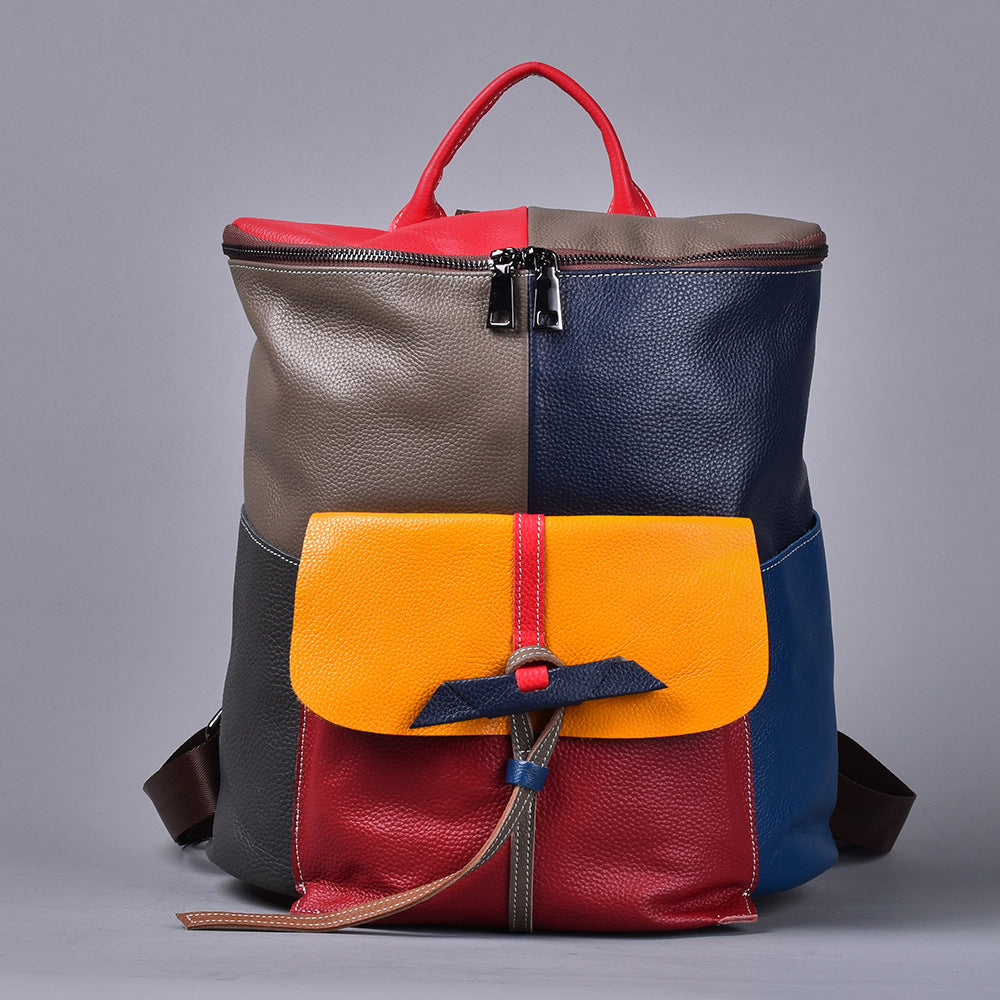 Sac à dos vintage pour femmes Cowhide First Layer