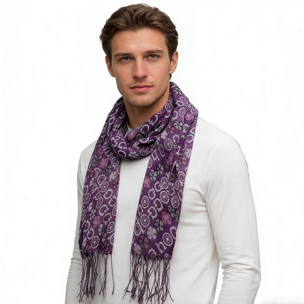 2pcs pourpre fluide Boho viscose aquarelle inspiré sur écharpe aérienne