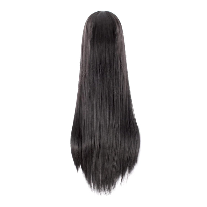 40Inch 100cm Longue Perruque longue femme droite Noir Perruque de costume d'anime