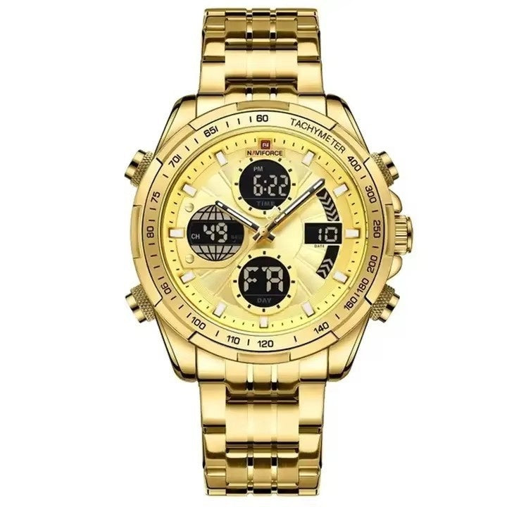Montre multifonction en acier inoxydable pour homme
