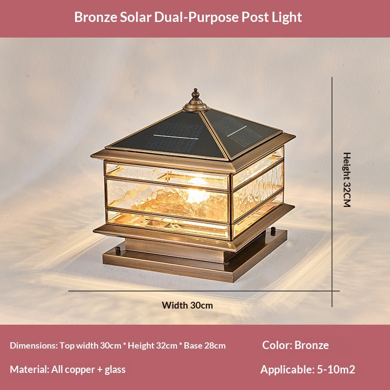 Lampe extérieure étanche à l'énergie solaire avec une base de colonnes