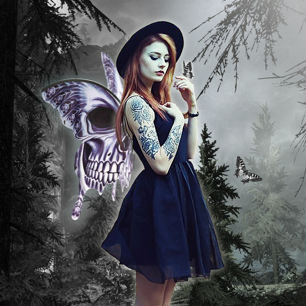 Halloween Butterfly Wings Crâne flottant