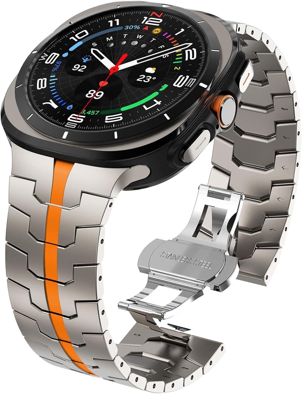 Simple Casual Pure Titanium Bracelet solide en métal