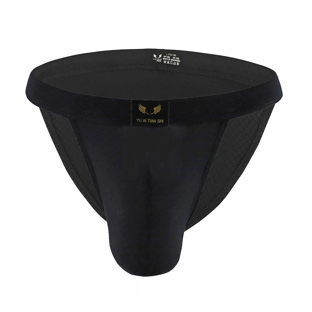 Sous-vêtements pour hommes en nylon Solid Color Mid-waist Breathable Sexy Triangle