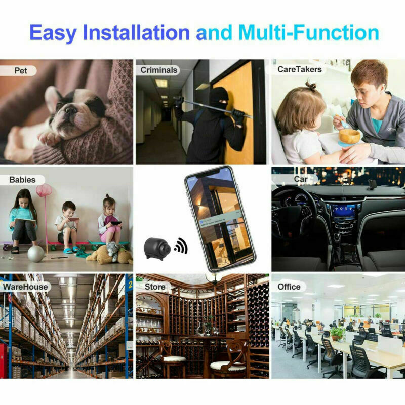 Gratuit 64G HD caméra cachée Spy Nanny sans fil Wifi Maison Sécurité nuit vision HD 1080P