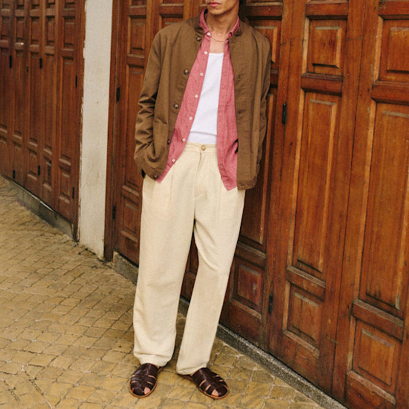 Springautumn Hommes Casual Suede Veste Velvet