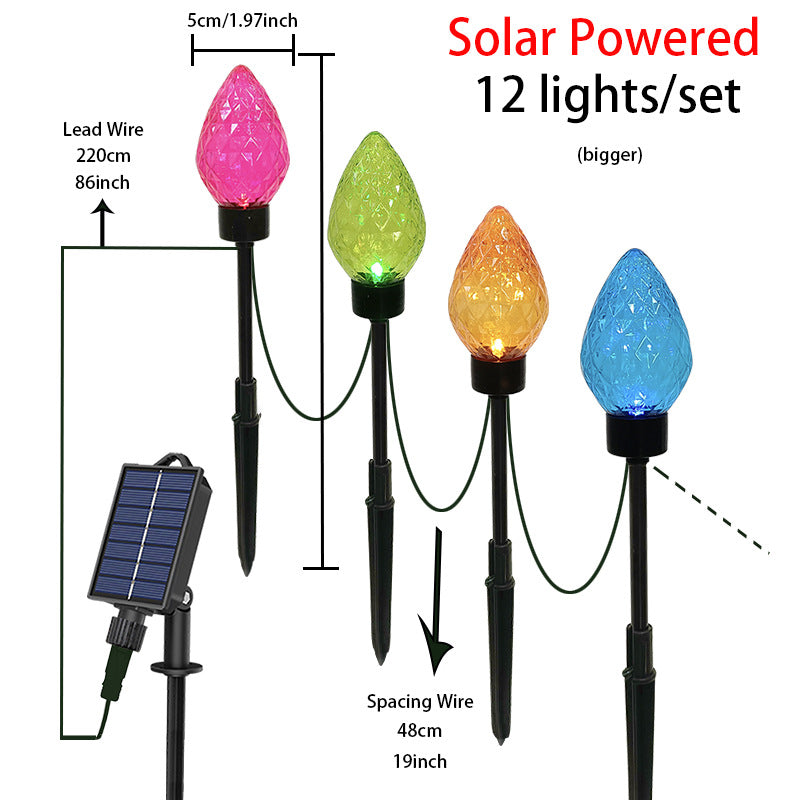 Jardin de pelouse de Noël Lampe de sol décorative Lumière fraise