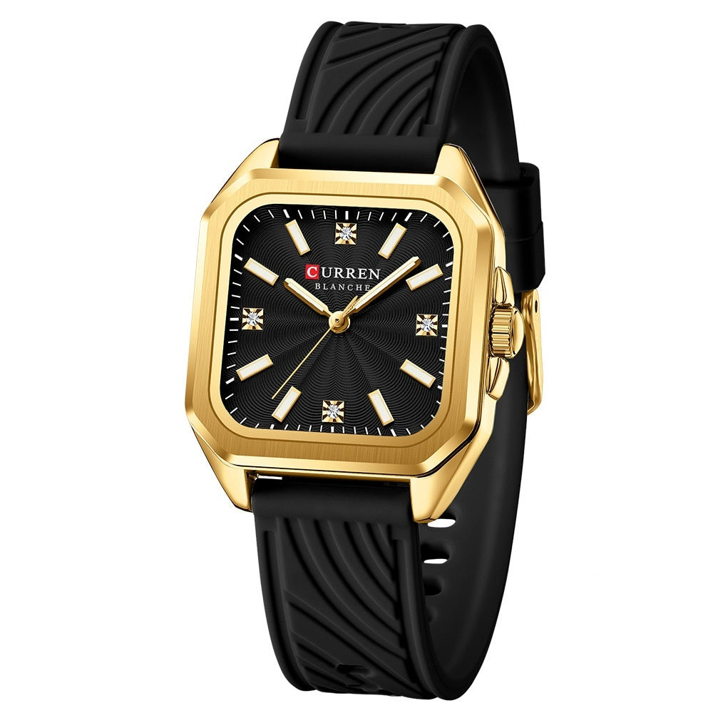 Women's Square Small Dial Waterproof Quartz Silicone Watch
