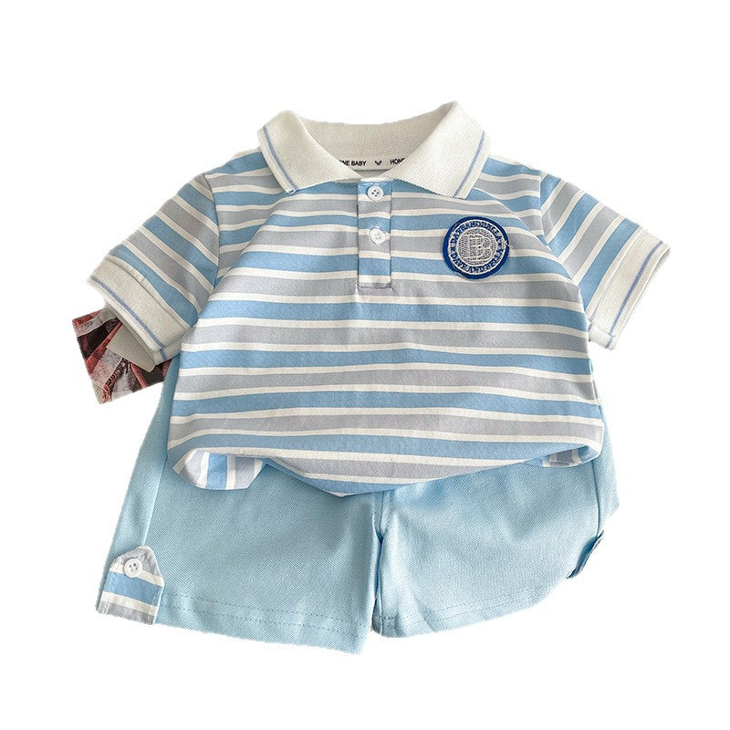 Stylish Boys Summer Striped Short Sleeve Pants