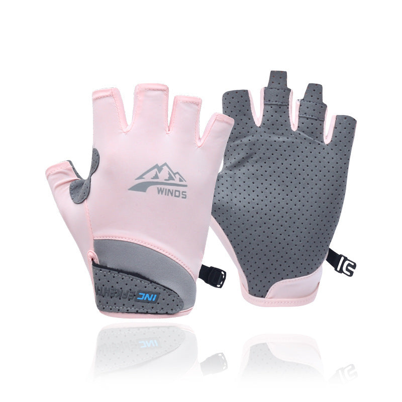 Gants de vélo de fitness à moitié doigt tactile écran respirant écran solaire Gants pour hommes et Wo