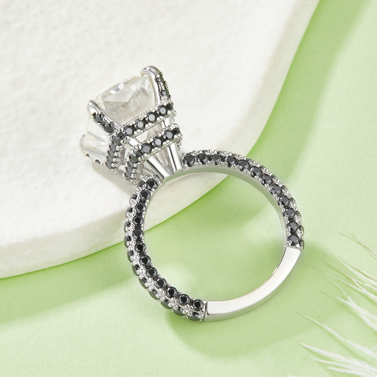 S925 Argent Sterling 8ct Anneau de Moissanite
