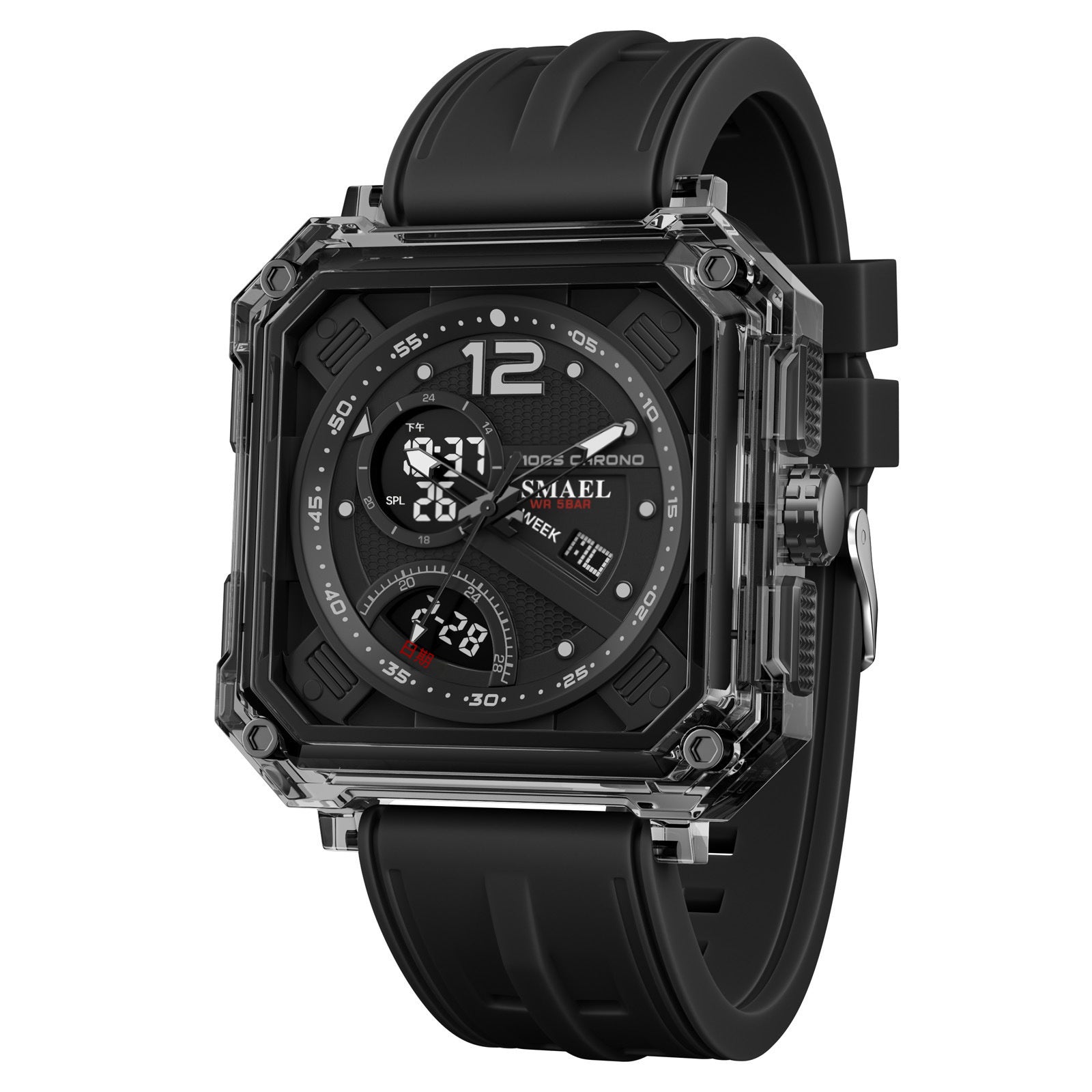 Montre électronique tendance homme mode avec chronométrage précis et conception fonctionnelle