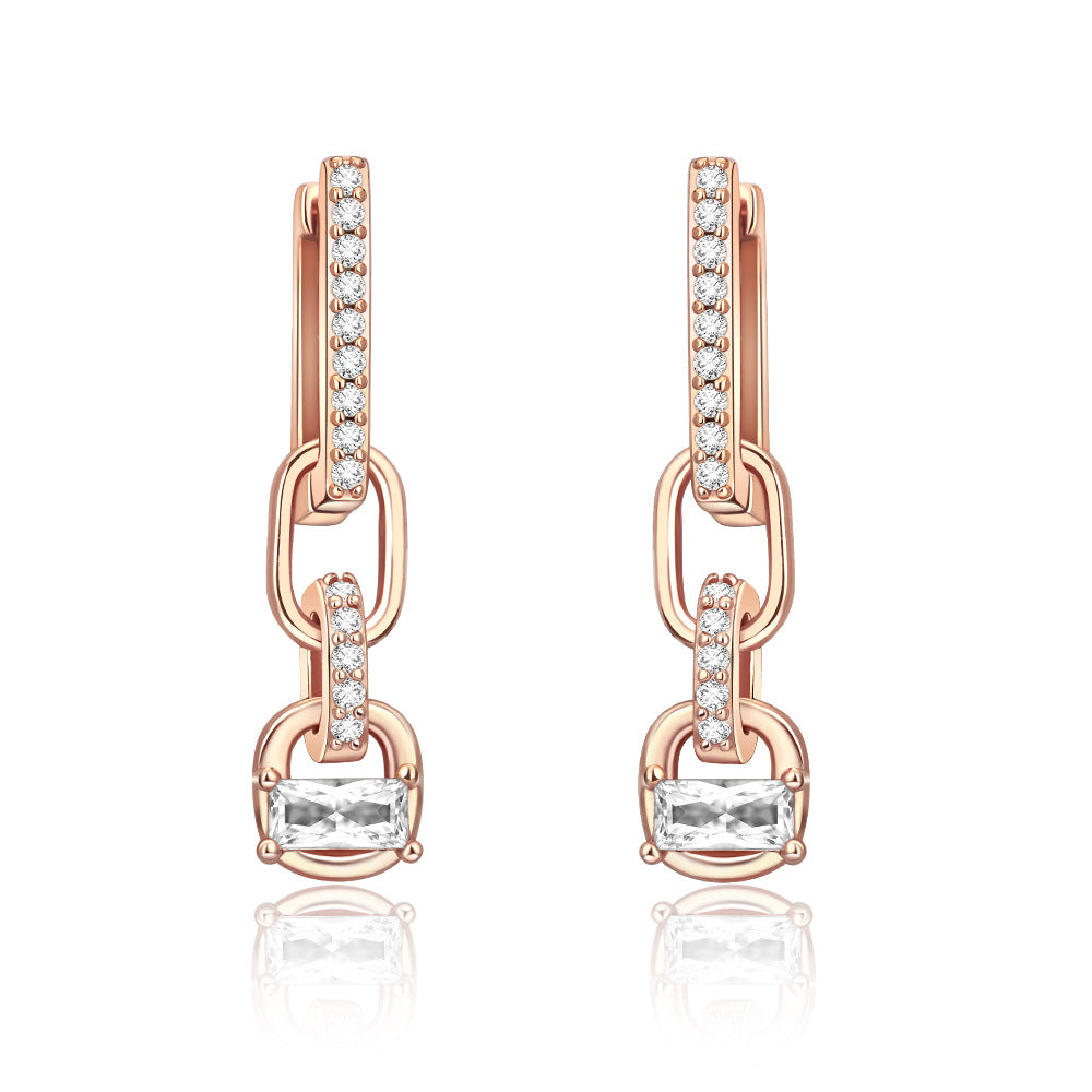 Boucles d'oreilles personnalisées en cuivre blanc plaqué avec argent épais