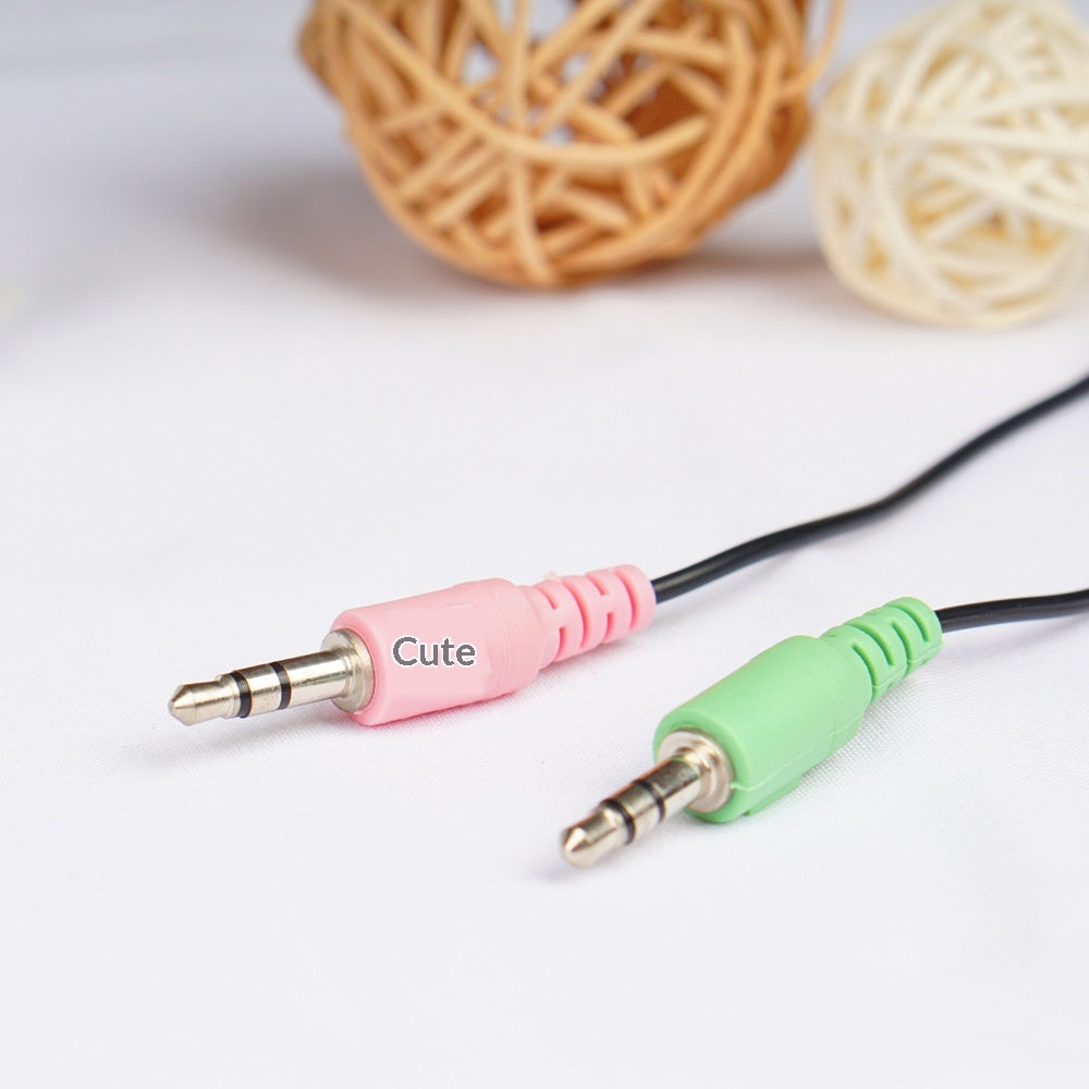 Computer Splitter Cable 1 to 2 Microphone Adapter Cable
