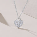 S925 Collier en moïsanite de cœur argenté 4g