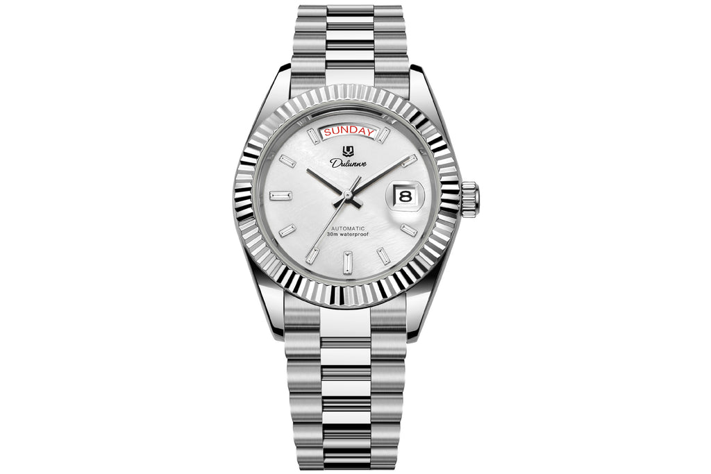 Montre mécanique homme automatique double-calendrier