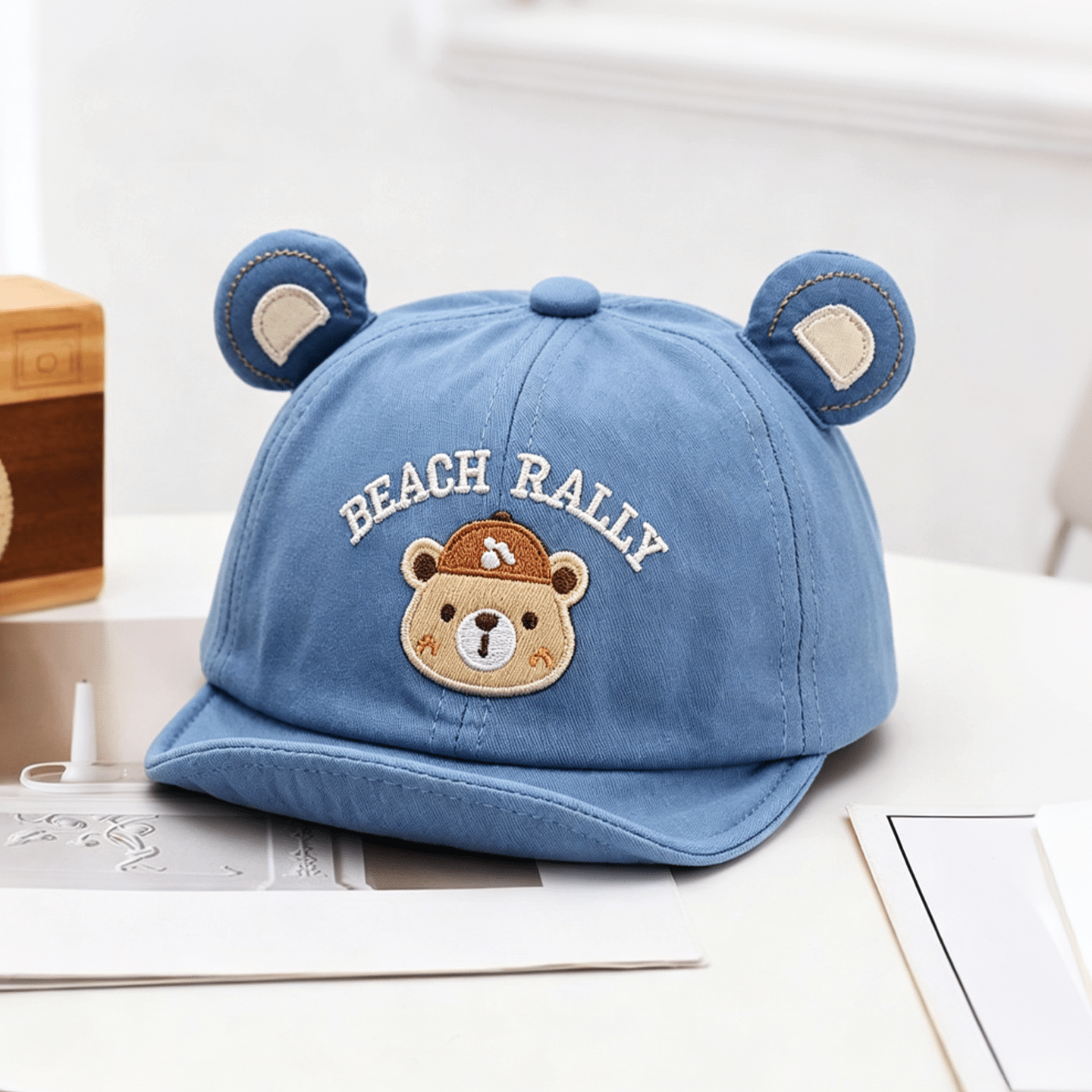 Summer Boys' Et Girls' Soft Brimmed Lettre Brodée Casquette de baseball avec mignon et ludique