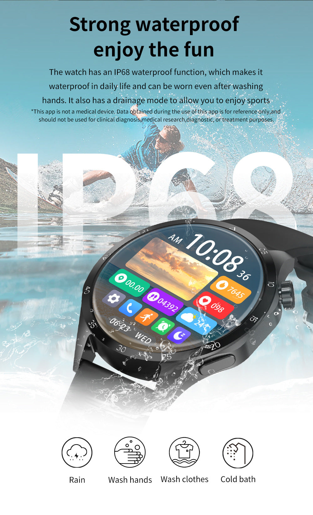 Sport Smart Watch Bluetooth appel étanche