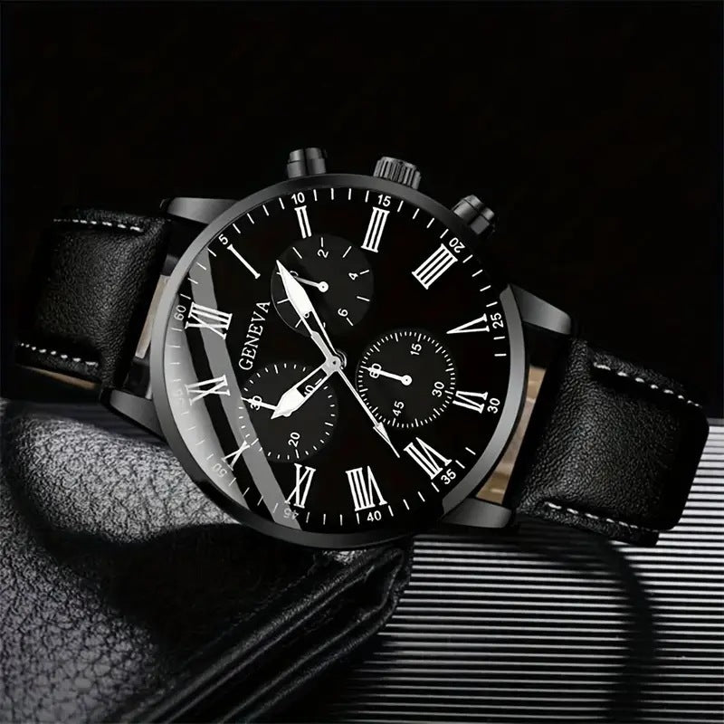 Montre en cuir tendance pour hommes