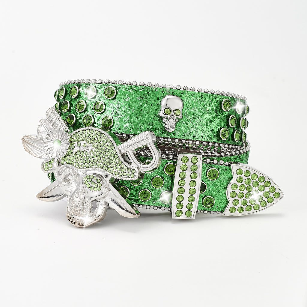 Ceinture de mode Punk Pirate de Strass Punk