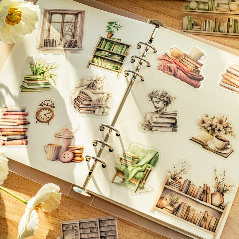 Beau livre de jour paysage PET Stickers Lecture Petit Coin Série 6 Types Choisir 20