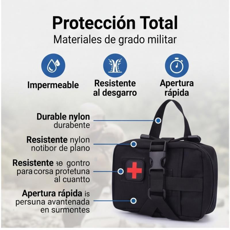 Trousse de premiers soins - Sac de rangement médical portatif noir - extérieur