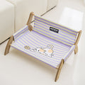 Striped Lounge Solid Wood Dog Bed