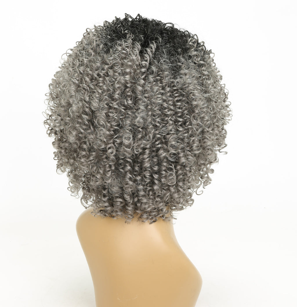 Femelle bouclée Noir Gris Haute température Soie chimique Fibre Headgear