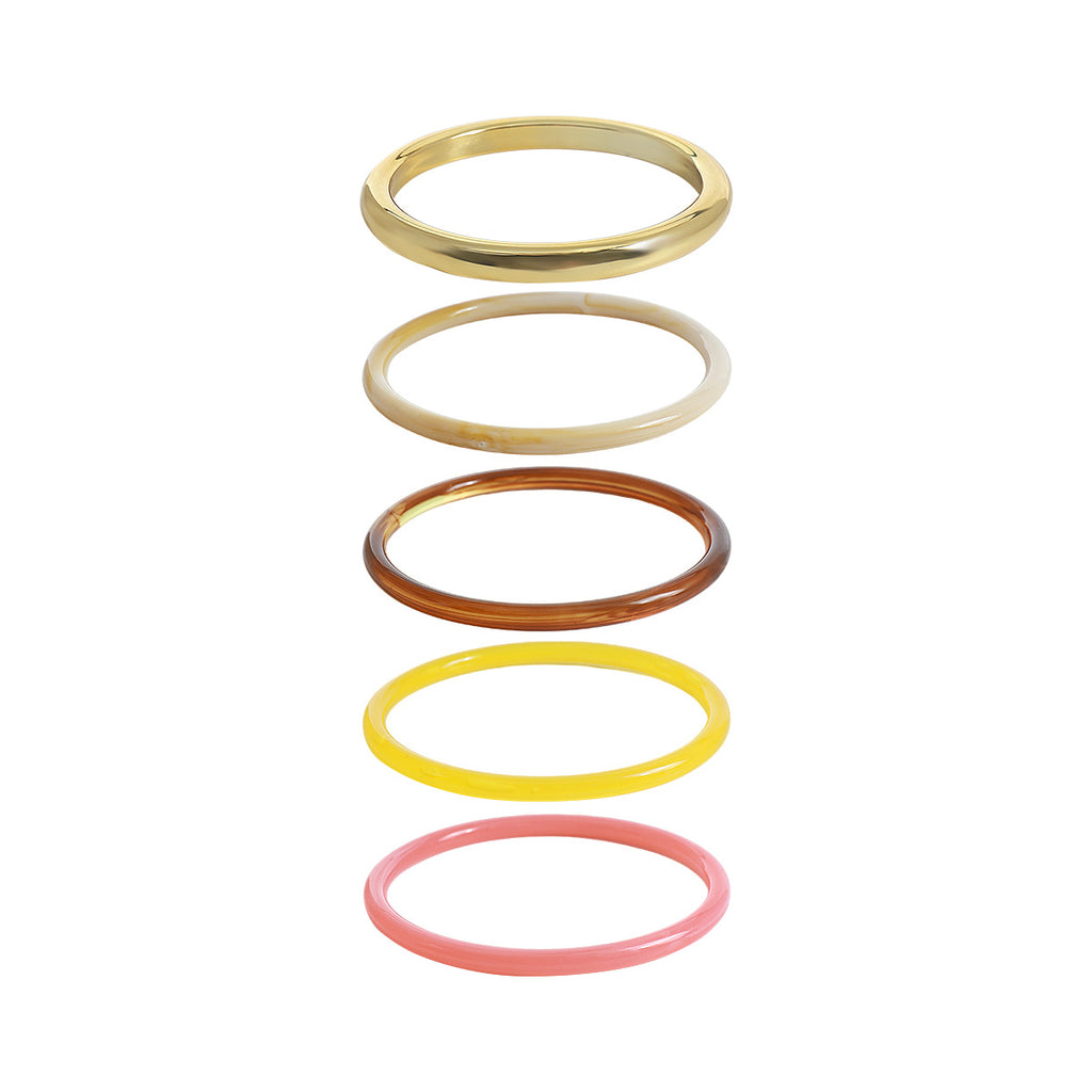 Set de bracelet en acrylique translucide géométrique poli