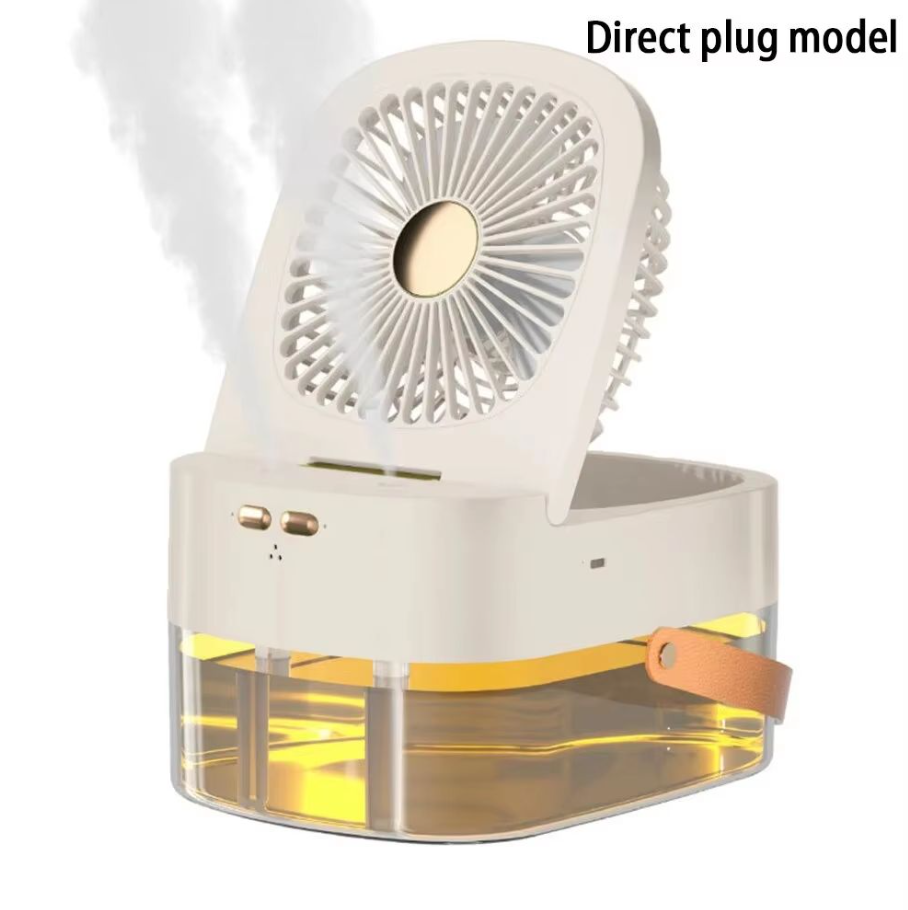 Ventilateur USB blanc vert 3 vitesses rechargeables et ventilateur pliable rechargeable avec vaporisateur d'humidification