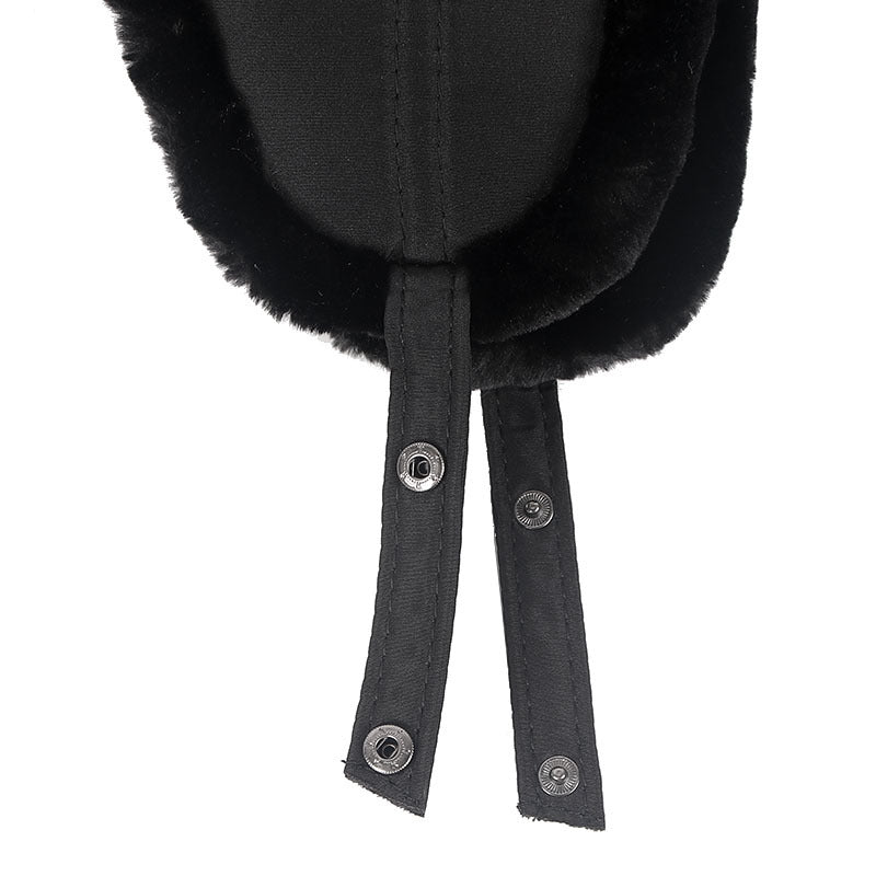 Plus Velvet épais chaud et coupe-vent Lei Feng Hat protection oreille noire
