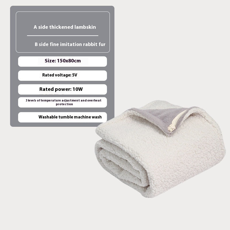 Couverture maison Lambswool USB Chauffage intelligent Châle chaud