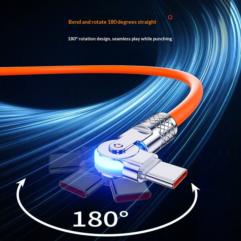 Gaming Dual-bend Rotating PD Câble de données de recharge rapide