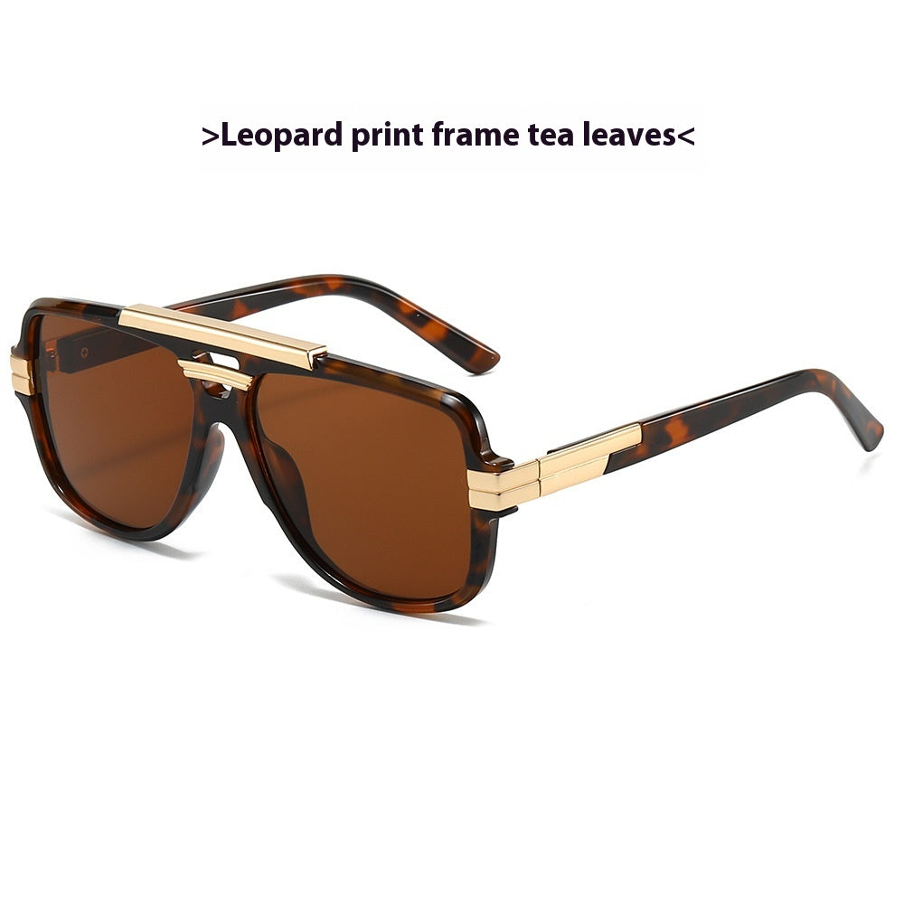 Lunettes de soleil carrées rétro de mode en métal