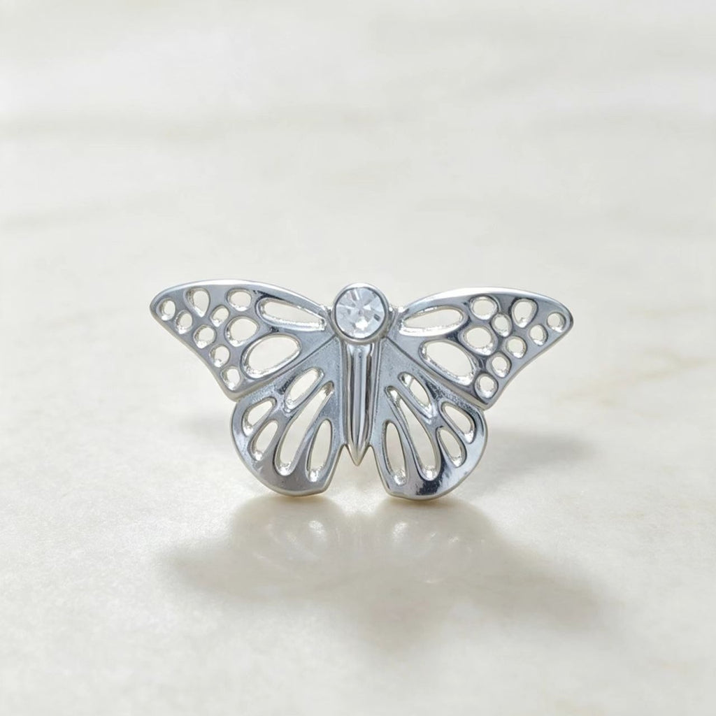 Épingle de Zircon en argent papillon