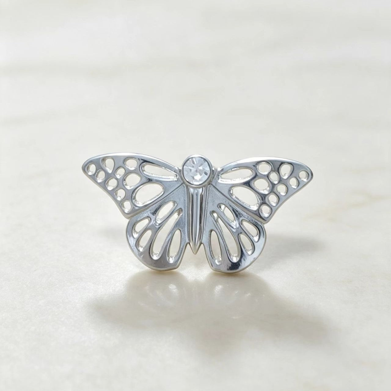 Épingle de Zircon en argent papillon