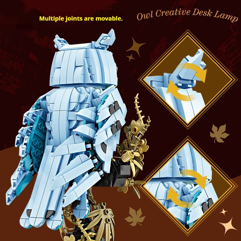 Bâtiment Block Owl lampe de table ornement enfants Assemblage éducatif jouet