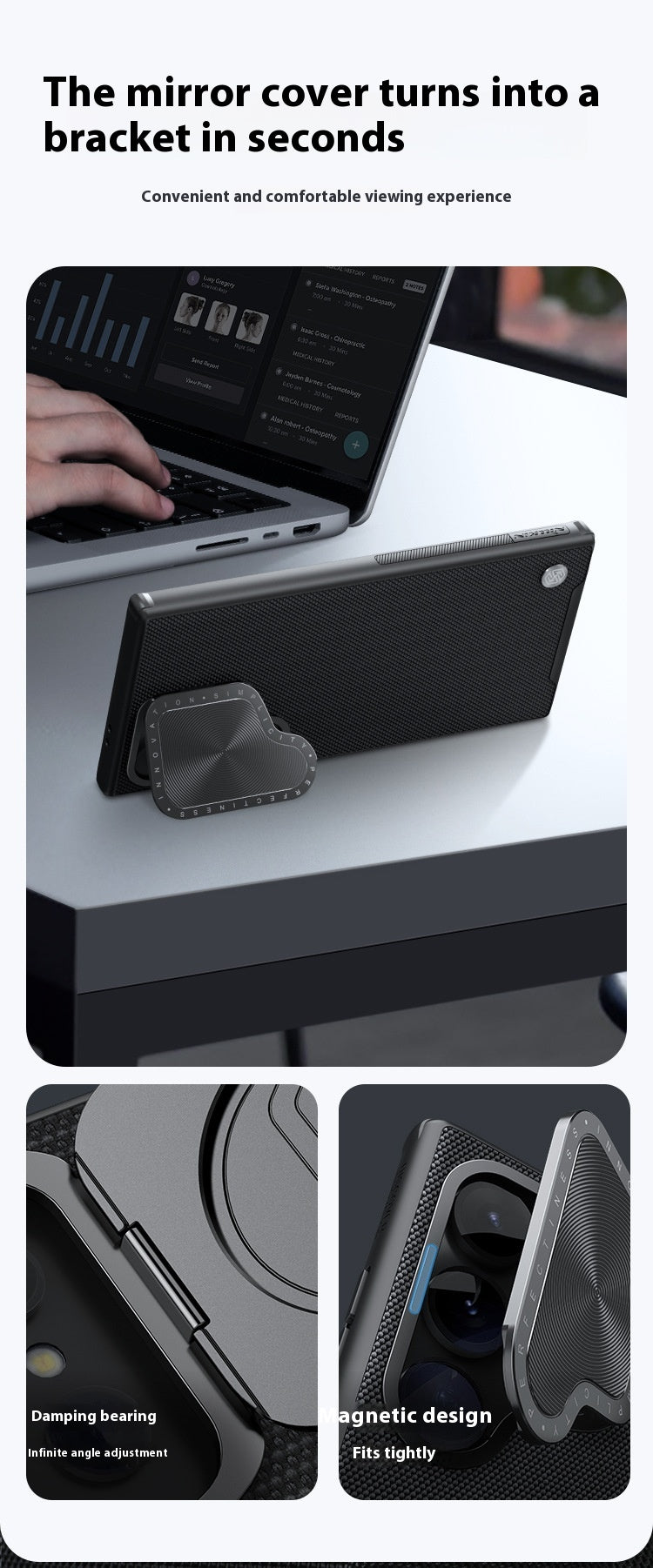 Boîtier de téléphone magnétique Bracket de protection de la vie privée Manche