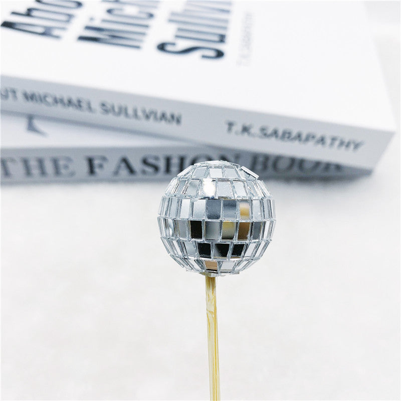 Disco Ball Cake Décoration avec bâton en bois