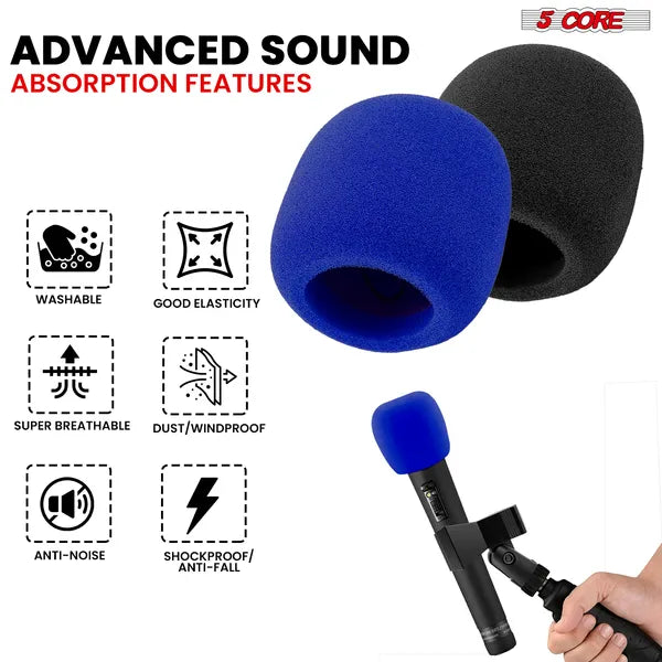 Couverture microphone 5 Core Soft Mam Mic Pare-brise Éponge coupe-vent pour micro portatif