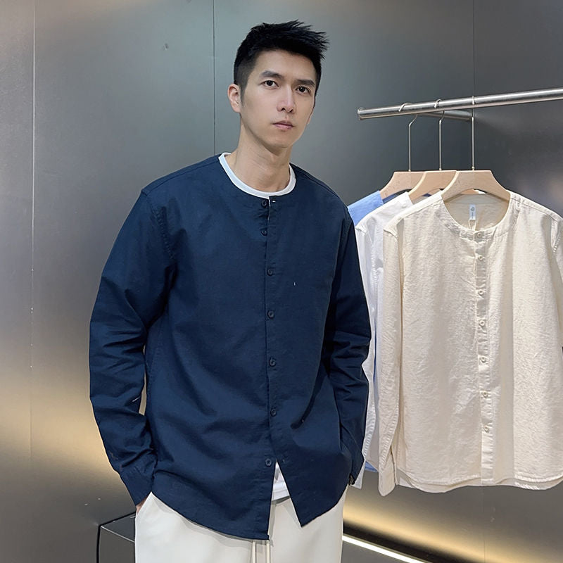 Vintage Chinese mandarin style linen shirt