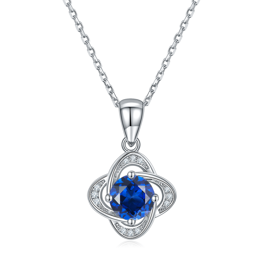 S925 Collier pendentif en argent Sterling 4-Leaf Clover